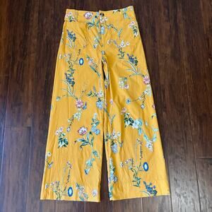 MAEVE ANTHROPOLOGIE The Colette Pants Floral High Rise Wide Leg Boho